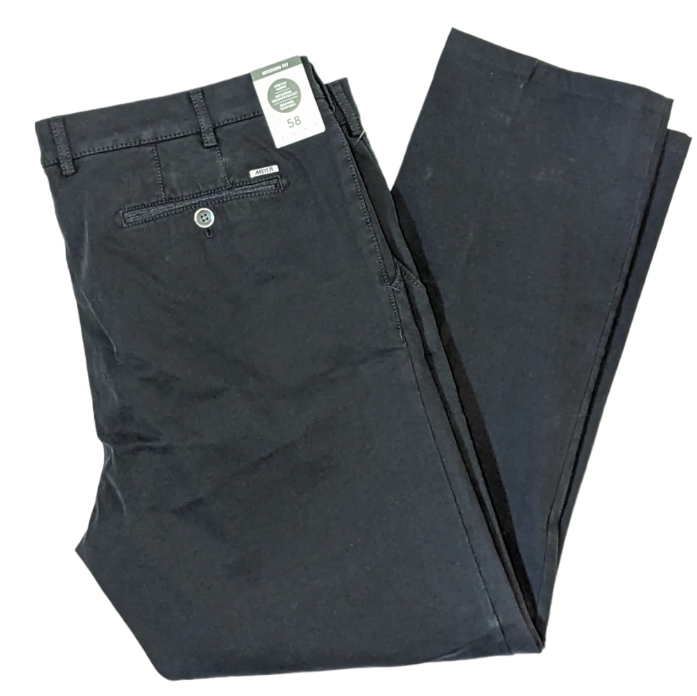 NWT Meyer Black Modern Fit Pants Bonn Size 42